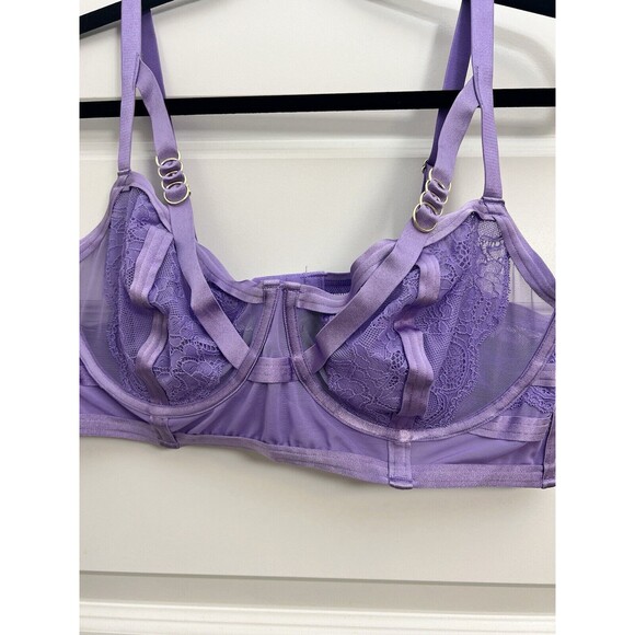 Torrid Other - Torrid Curve Straps And Lace Underwire Bra Lilac W Plus Sz 1 Lingerie Floral NWT
